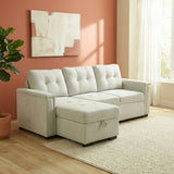 DANUBE | Ramiro Reversible Corner Fabric Sofa Bed Light Grey | 810302700104
