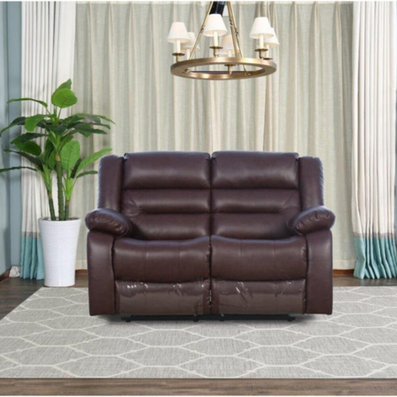 Allende 2 Seater PU Leather Motion Recliner - Red Brown | 810302800066