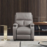 DANUBE | Mystic 1 Seater Fabric Pushback Recliner with Cup Holder Oatmeal | 810302800460
