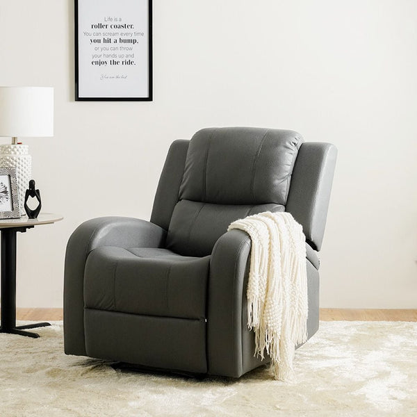 DANUBE | Crimson 1 Seater Fabric Recliner Sofa Grey | 810302800514