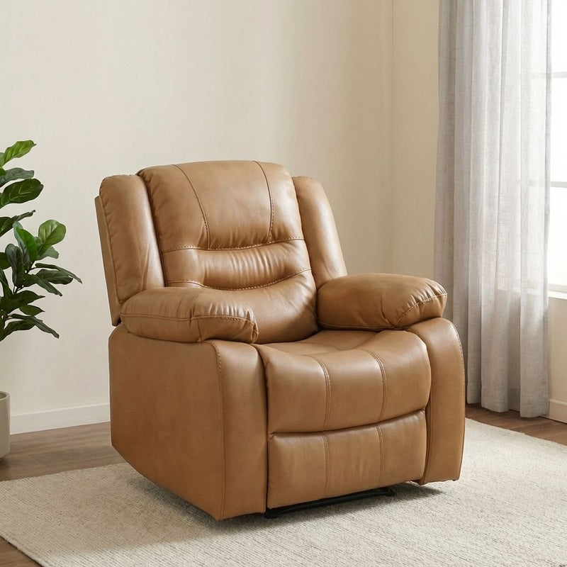 DANUBE | Dazler 1 Seater Air leather Recliner Brown | 810302800556