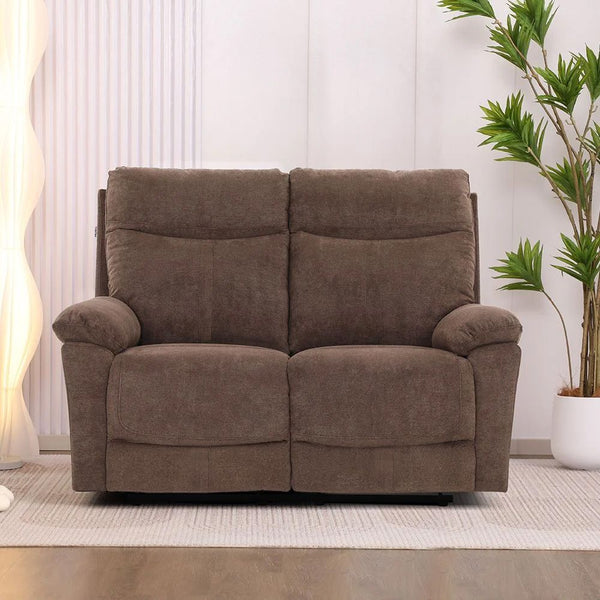 DANUBE | Valor 2 Seater Fabric Recliner Light Brown | 810302800563