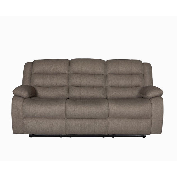 DANUBE | Archer 3 Seater Fabric Recliner With Drop Down Table Brown | 810302801653