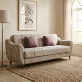 DANUBE | King 3 Seater Fabric Sofa Bed Beige | 810400300135