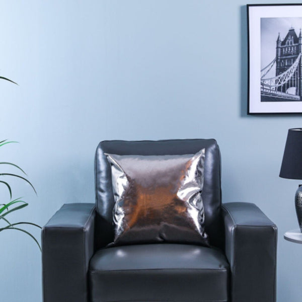 DANUBE | Alaina Pu Leather Cushion 45x45cm Grey DHSF/001 | 811500115940