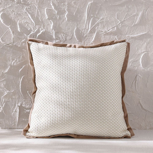 Gleam Jacquard Cushion - White - Bronze - 45x45 cm | 811500137685