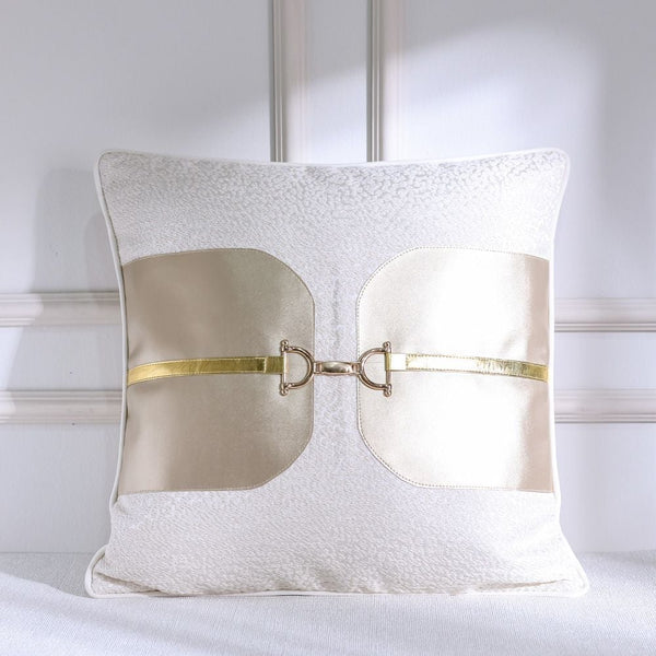 Gleam Patchwork Cushion  - White - Gold - 45x45 cm | 811500137688