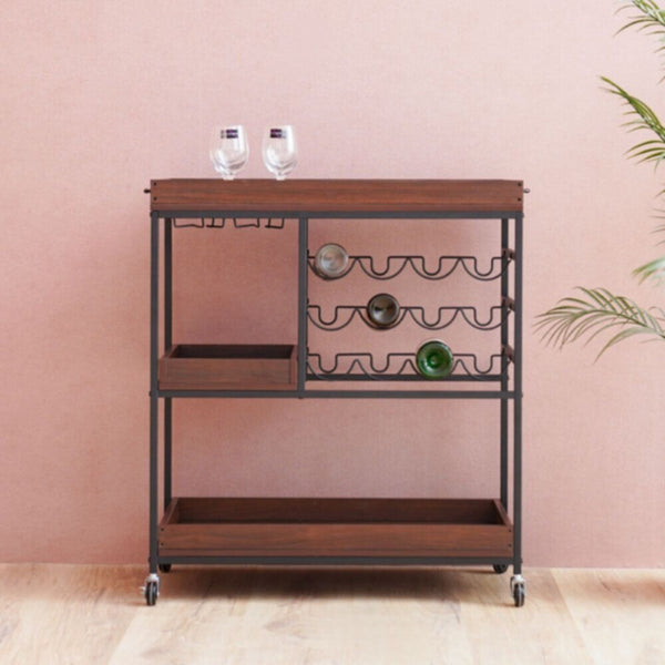 DANUBE | Jaguar Serving Trolley - Walnut / Black | 811600100285