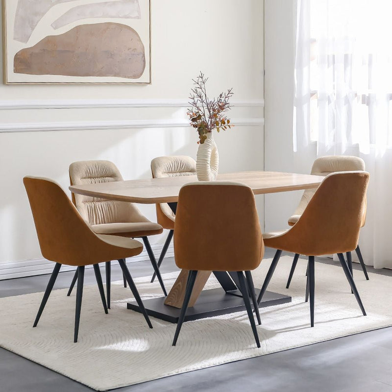 DANUBE | Weller 6 Seater Dining Set Oak Black | 811600100339