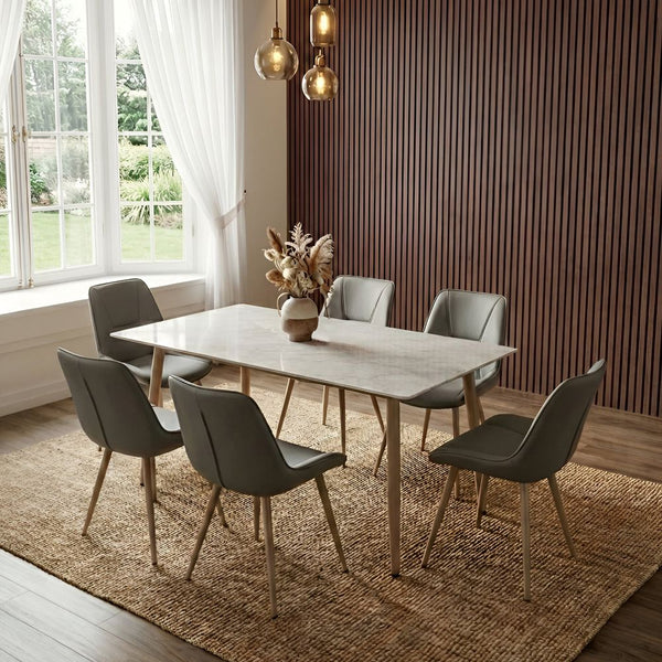 DANUBE | Neto 1+6 Ceramic Dining set Grey | 811600100359