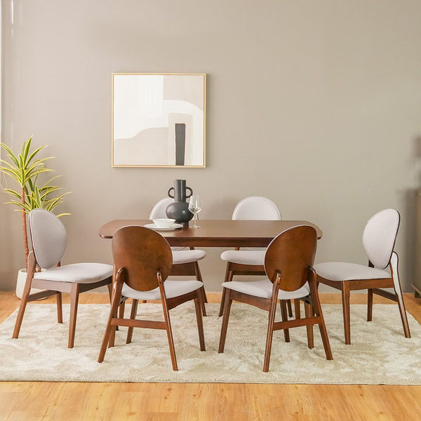 DANUBE | Asuma 1+6 Seater Dining Set Walnut Grey | 811600200314