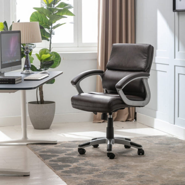DANUBE | Ventura Swivel Mid Back Office Chair -Dark Brown | 811900300121