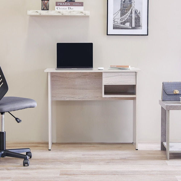 DANUBE | Maura Study Desk with 1 Drawer White Oak | 811900300145