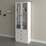 DANUBE | Kinsey Display Cabinet with 2 Glass Doors & 3 Drawers White | 811900900014