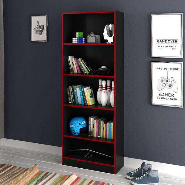 DANUBE | Atlaz Bookcase Red Black | 811900900020