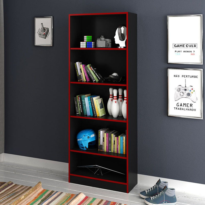 DANUBE | Atlaz Bookcase Red Black | 811900900020