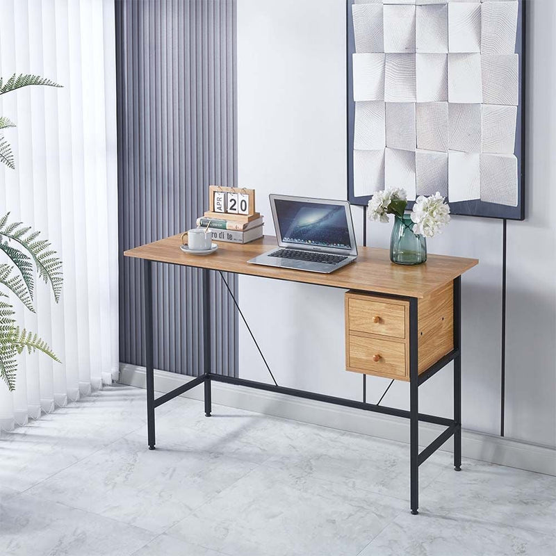 DANUBE | Herald Study Desk with 2 Drawers Light Oak Black | 811900900070