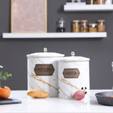 DANUBE | White Oak Round Tin Box Potato/Onion -2 Pcs Set | 812000305534
