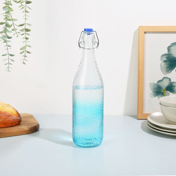 DANUBE | Colored Glass Bottle - Blue - 1000 ml | 812000306876