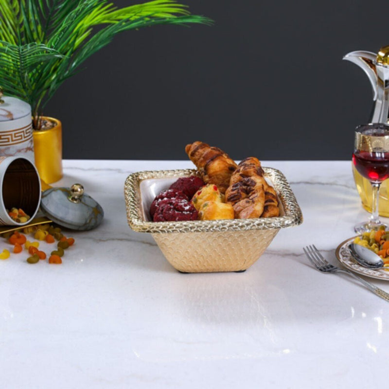 DANUBE | White Pearl Square Dish Bowl 25 Cms - AL5901 | 812000404146