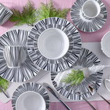 DANUBE | Apollo 16   Pc Porcelain Dinner Set Black White Serves 4 | 812000406062