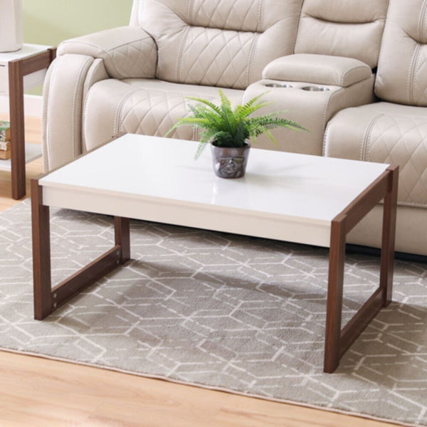 DANUBE | Tarsus Coffee Table - White / Walnut | 812700100020