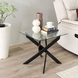 DANUBE | Leonardo End Table Glass Powder Coated Black | 812700100156