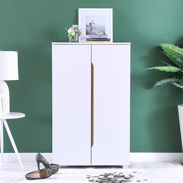 DANUBE | Bill 2 Door Shoe Cabinet 22 pairs White Oak | 813200100022