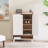 DANUBE | Janos 2 Door Shoe Cabinet Sonoma Oak White | 813200100072