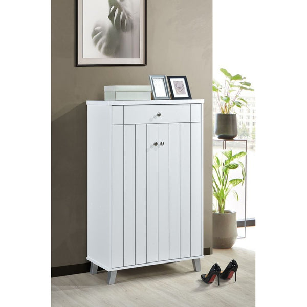 DANUBE | Pluto 2 Door & 1 Drawer Shoe Cabinet For 12 Pairs Super White | 813200100075