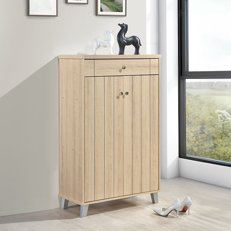 DANUBE | Pluto 2 Door & 1 Drawer Shoe Cabinet For 12 Pairs Oslo Oak | 813200100076
