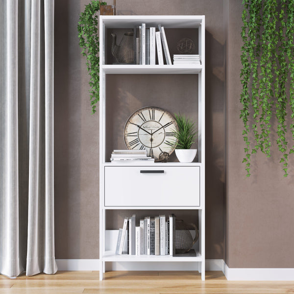DANUBE | Aggron Book Case with Cabinet White | 813200400024