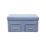 DANUBE | Trex 80X40X40 Linen Folding Storage Ottoman Blue | 813200400048