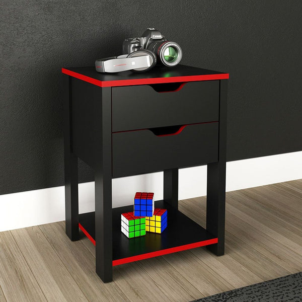 DANUBE | Atlaz Storage Cabinet with 2 Drawers Red Black | 813200400095