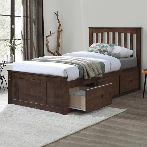 DANUBE | Ultron 90X190 Captain Bed With 3 Drawer Brown | 813300100054
