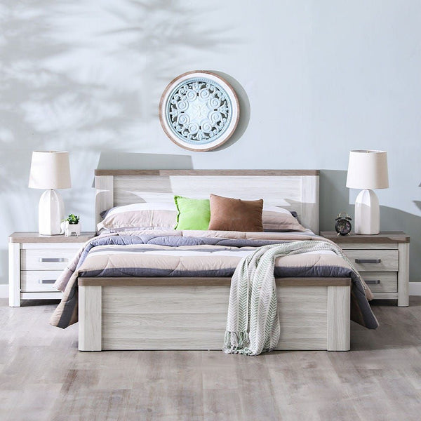 DANUBE | Olivos 120x200 Single Bed Ash Grey Oak | 813300100056