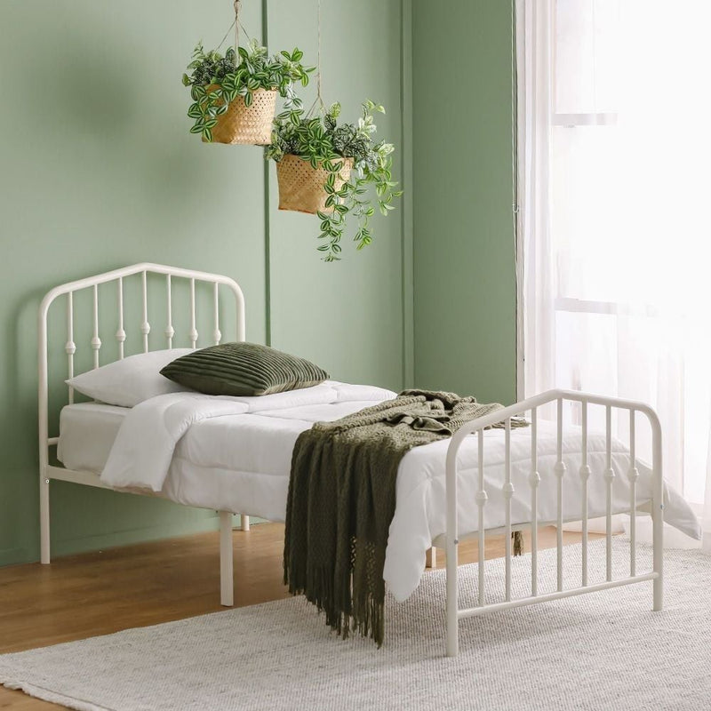 DANUBE | Bella Apex 120x200 Metal Twin Bed White | 813300100151