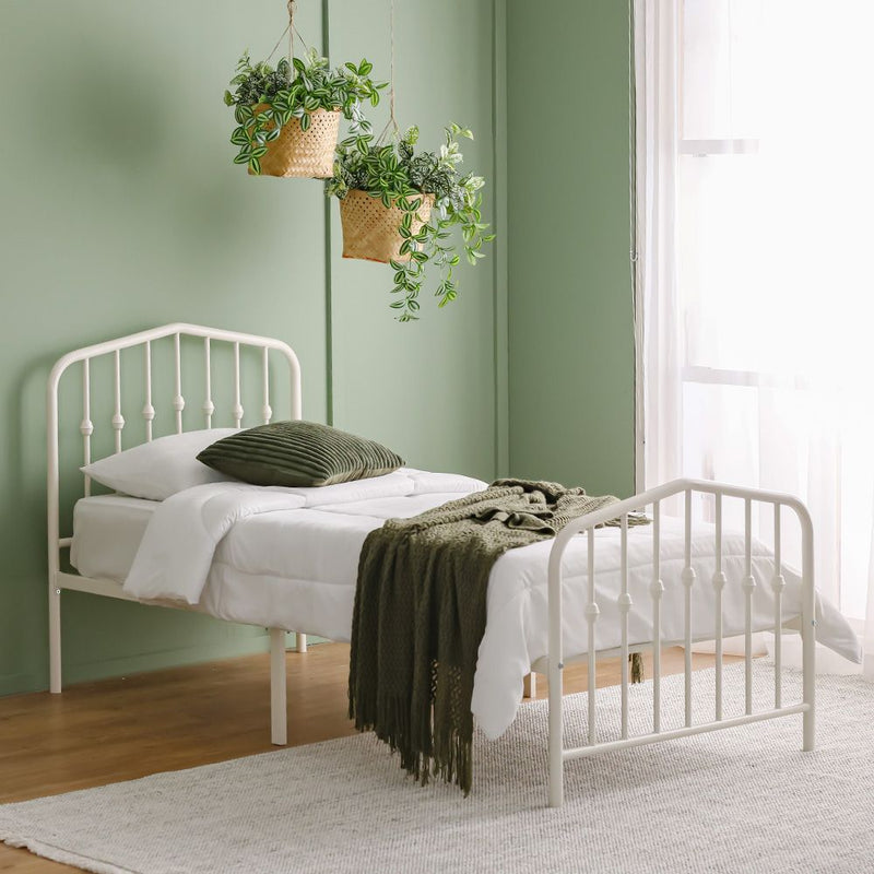 DANUBE | Bella Apex 90x200 Metal Single Bed White | 813300100152