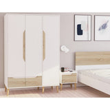 DANUBE | Aurora 3 Door Wardrobe with Drawer White Natural | 813300300024