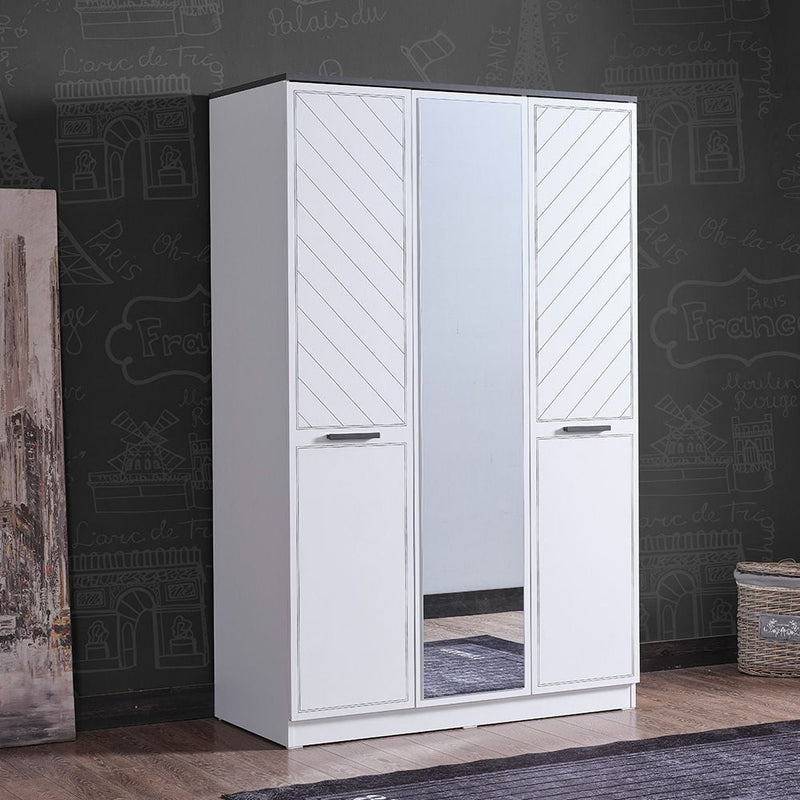 DANUBE | Oscar 3 Door Wardrobe Anthracite White | 813300300030