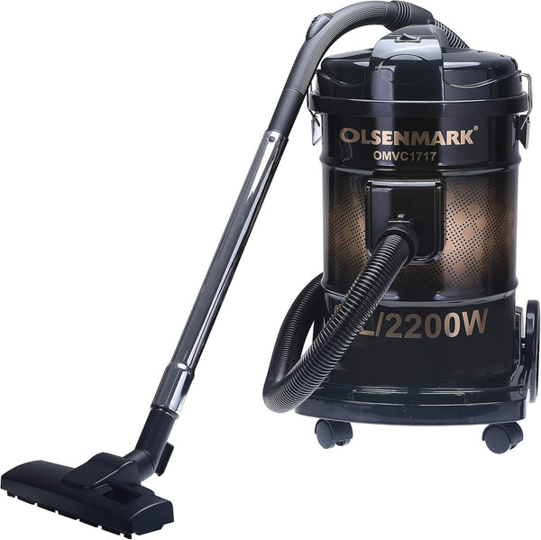 OLSENMARK | Drum Vacuum Cleaner 25 L 2200 W Black/Gold | OMVC1717