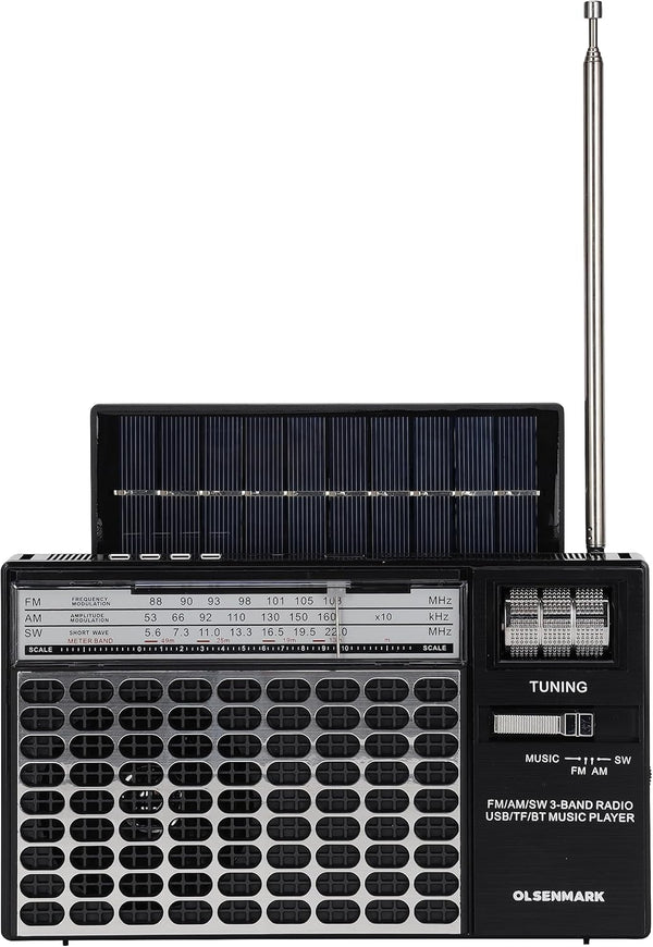 OLSENMARK | Rechargeable 3 Band Radio With USB FM Bluetooth TF And MP3 | OMR1276