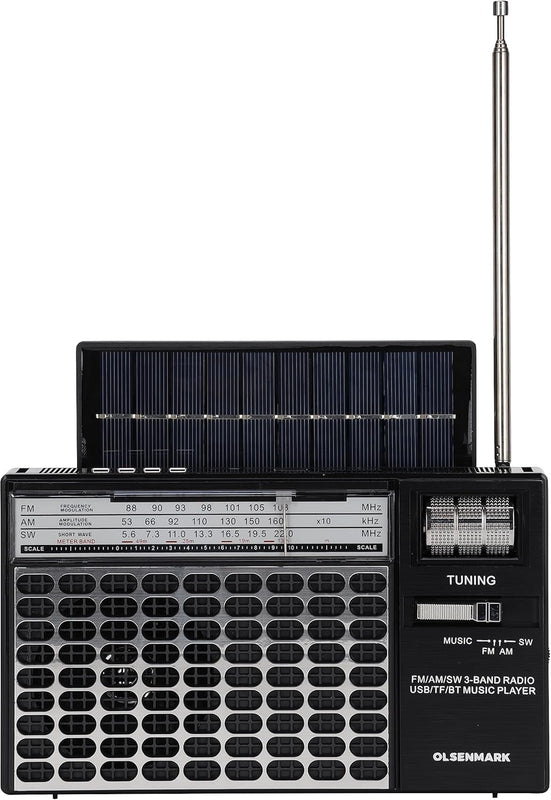 OLSENMARK | Rechargeable 3 Band Radio With USB FM Bluetooth TF And MP3 | OMR1276
