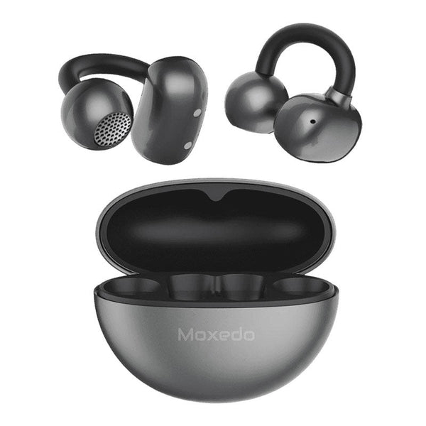 MOXEDO | True Open Ear Earbuds S8 Bluetooth 5.4 Earphones With USB C Case Ear Hook Headphone Active Noise Cancellation 24H Battery Lightweight Design For Running, Wireless Earbuds Gray | MX-TWS017