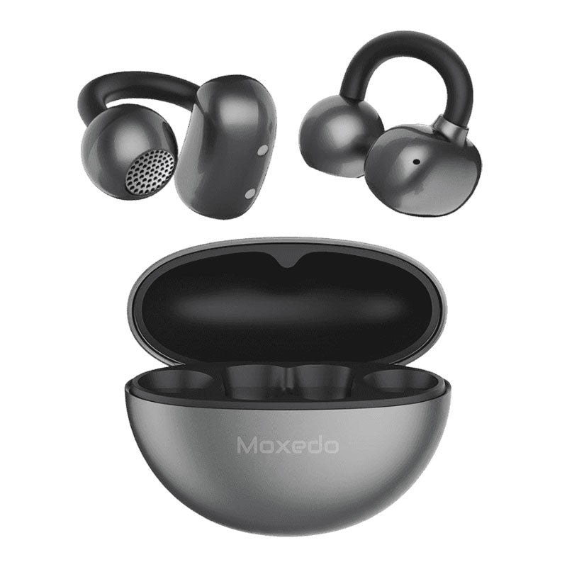 MOXEDO | True Open Ear Earbuds S8 Bluetooth 5.4 Earphones With USB C Case Ear Hook Headphone Active Noise Cancellation 24H Battery Lightweight Design For Running, Wireless Earbuds Gray | MX-TWS017