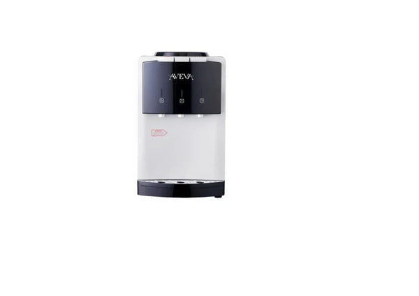 AVEVA | Sleek Table Top Water Dispenser Featuring a modern White and Black Design | AV-LMWD-TT1