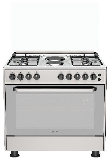 AVEVA | 90x60 Gas Cooker 4 Burner and 2 Hotplate Grey | AV-KFEO9060GRY