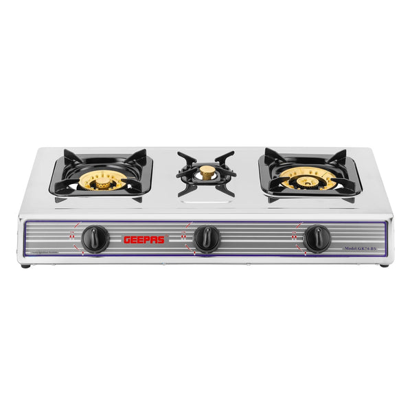 GEEPAS | Stainless Steel 3 Burner Gas Cooker | GK74BS