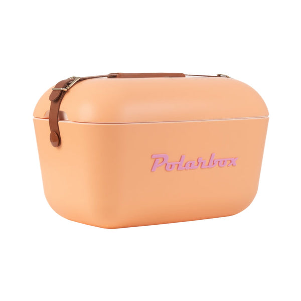 POLARBOX | 12Ltrs Classic Cooler Box with Leather Strap Orange Sorbet & Pink | PB-9382