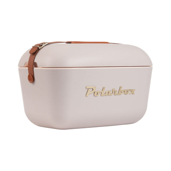 POLARBOX | 12 L Classic Cooler Box with Leather Strap Pearl Gold | PB-9403